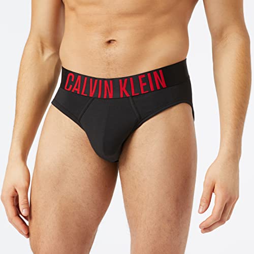 Calvin Klein Hip Brief 2PK Ropa Interior, Black W. Rustic Red/Rustic Red, M para Hombre