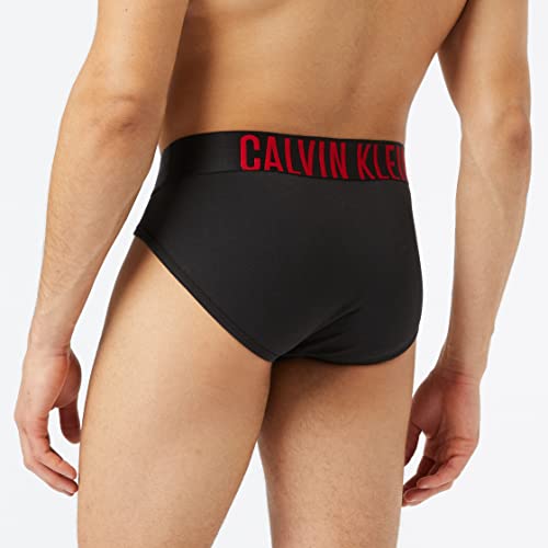 Calvin Klein Hip Brief 2PK Ropa Interior, Black W. Rustic Red/Rustic Red, M para Hombre