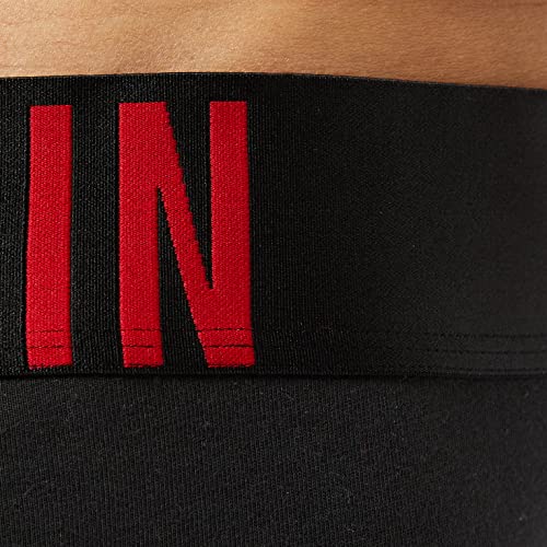 Calvin Klein Hip Brief 2PK Ropa Interior, Black W. Rustic Red/Rustic Red, M para Hombre