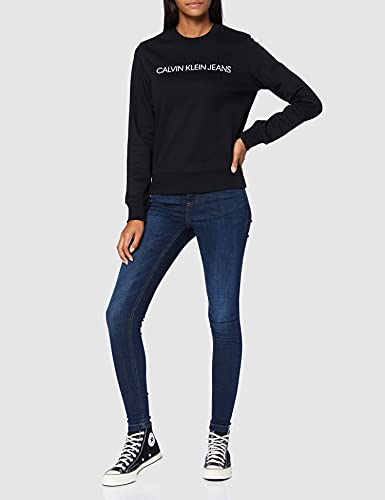Calvin Klein Jeans Institutional Core Logo Cn, Sudadera para Mujer, Negro (Ck Black), M
