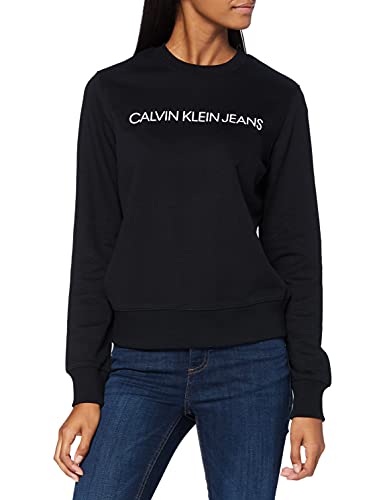 Calvin Klein Jeans Institutional Core Logo Cn, Sudadera para Mujer, Negro (Ck Black), M