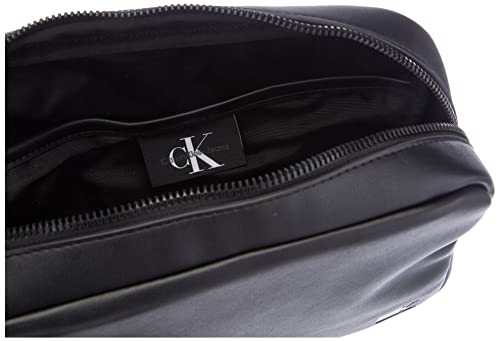 Calvin Klein Jeans Plaque Small Pouch, Accesorio de Viaje-Billetera Plegable Triple para Hombre, Schwarz, Talla única