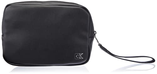 Calvin Klein Jeans Plaque Small Pouch, Accesorio de Viaje-Billetera Plegable Triple para Hombre, Schwarz, Talla única