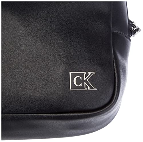 Calvin Klein Jeans Plaque Small Pouch, Accesorio de Viaje-Billetera Plegable Triple para Hombre, Schwarz, Talla única