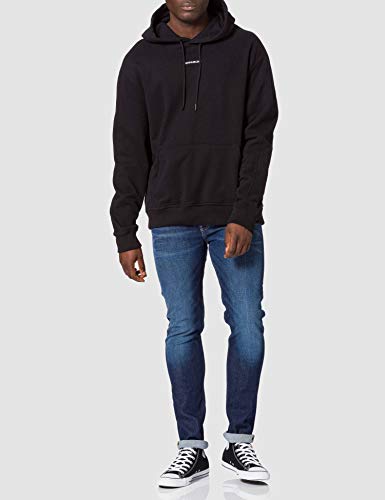Calvin Klein Jeans Sudadera con Capucha de Micro Marca, CK Black, M para Hombre