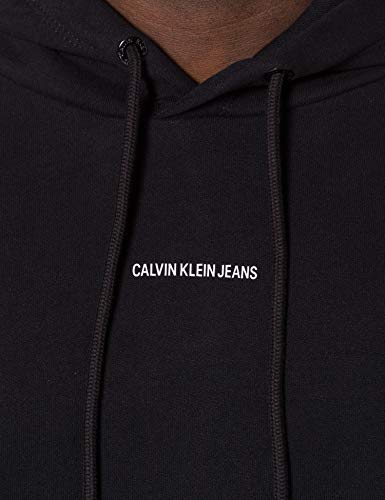 Calvin Klein Jeans Sudadera con Capucha de Micro Marca, CK Black, M para Hombre