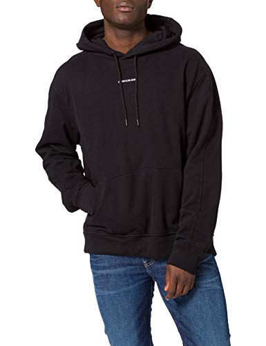 Calvin Klein Jeans Sudadera con Capucha de Micro Marca, CK Black, M para Hombre