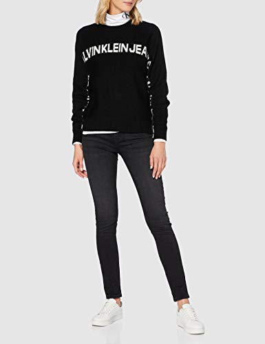 Calvin Klein Logo Banana Sweater Suéter, CK Black, M para Mujer