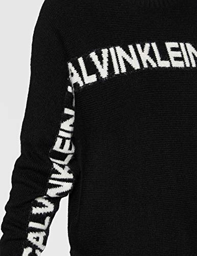 Calvin Klein Logo Banana Sweater Suéter, CK Black, M para Mujer