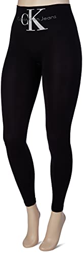 Calvin Klein Logo High Waist-Leggings para Mujer (1 Unidad), Negro, S