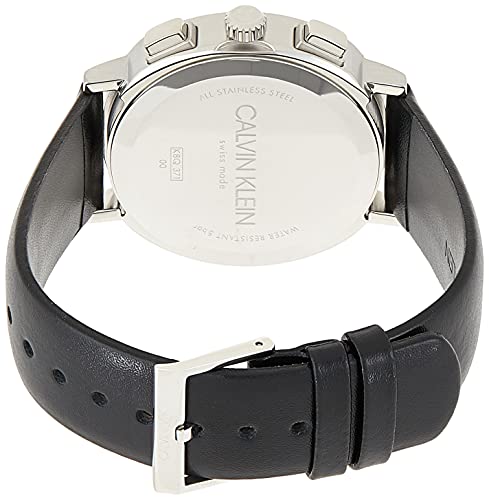 Calvin Klein Reloj Cronógrafo para Hombre de Cuarzo con Correa en Cuero K8Q371C1