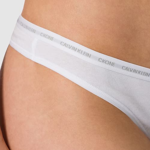 Calvin Klein Thong 2PK Tanga, White/Savannah Cheetah Black, XS para Mujer