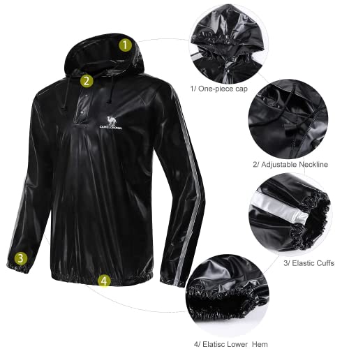 CAMEL CROWN Trajes de Sudoración para Fitness de Hombre Trajes de Sauna Traje de Pérdida de Peso con Capucha para Deportes Correr Yoga Gimnasio