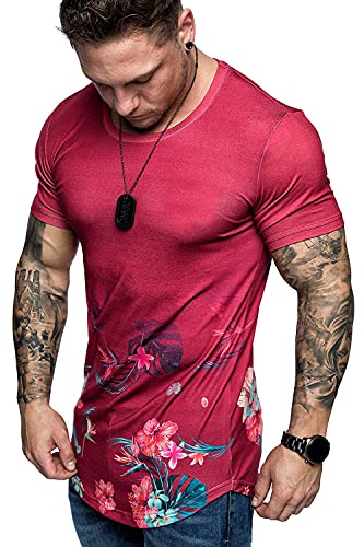 Camisa Deportiva Hombre Delgado Transpirable Liviano Casual Estampado Moda Manga Corta Hombre Tshirt Verano Cuello Redondo Ropa De Calle Hombre Fitness Correr Hombre Camiseta D-Red S