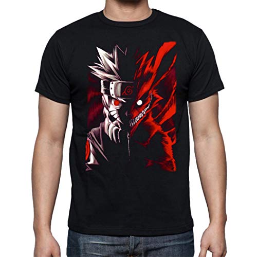 Camiseta de Hombre Naruto Manga Anime Shuriken Sasuke Kakashi 001 M