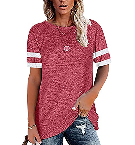 Camiseta Deporte Mujer Camiseta Fitness Mujer Camisetas Running Mujer Camisetas Manga Corta Mujer Blusa Negra Mujer Camiseta Negra Mujer Camiseta Moldeadora Mujer Camiseta Rosa L