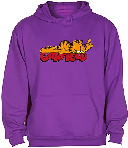 Camisetas EGB Sudadera Adulto/Niño Garfield ochenteras 80´s Retro (Morado, S)