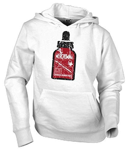 Camisetas EGB Sudadera Adulto/Niño Mercromina ochenteras 80´s Retro (Blanco, 3XL)