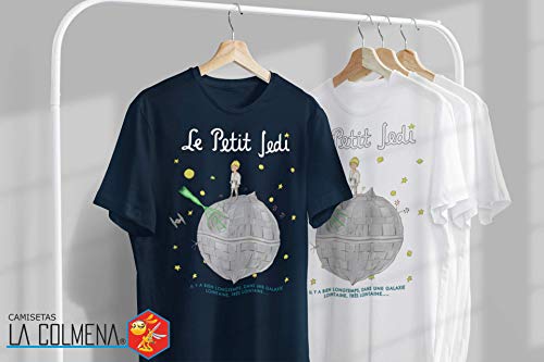 Camisetas La Colmena Le Petit Jedi (Saqman) Camiseta, Azul Marino, M