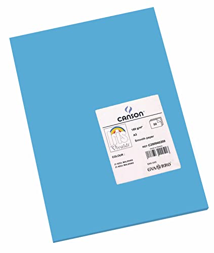 Canson Iris - Cartulina (paquete de 50 hojas), A3, Azul (Azul Maldivas)