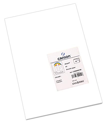 Canson Iris - Cartulina (paquete de 50 hojas), A3, Blanco