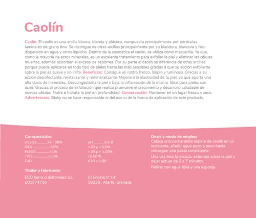 Caolín - Mascarilla Facial de Arcilla Blanca 100% Natural & Ecológica - 1 kg
