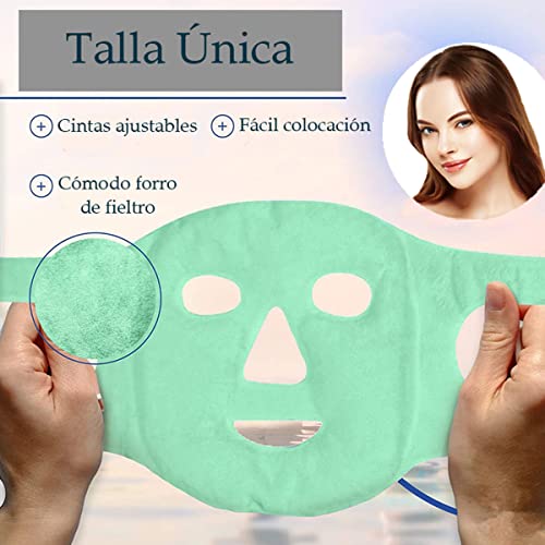 CAOREMA Mascarilla de Gel Frío Anti Ojeras | Antifaz para Dormir y Descansar | Máscara Antifaz Gel Frío y Calor Relajante para Rostro | Máscara Facial de Gel | Máscara de Frío Reductora de Poros