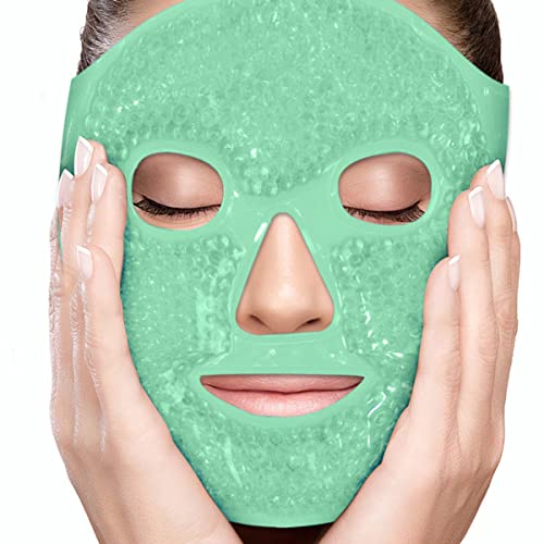 CAOREMA Mascarilla de Gel Frío Anti Ojeras | Antifaz para Dormir y Descansar | Máscara Antifaz Gel Frío y Calor Relajante para Rostro | Máscara Facial de Gel | Máscara de Frío Reductora de Poros