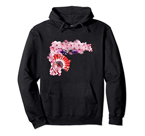 CARA HERMOSA CON PELO DE FLOR DE CEREZO DE SAKURA Sudadera con Capucha