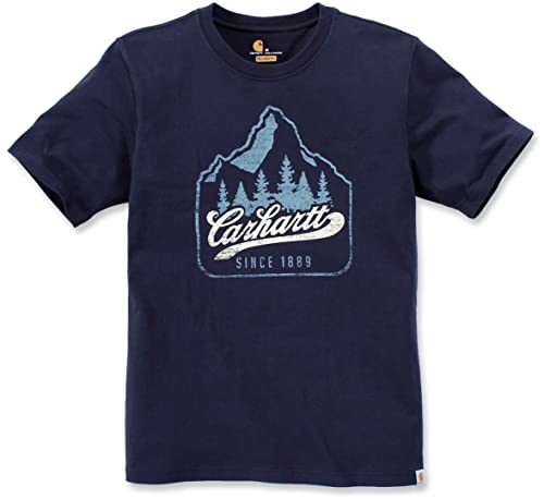 Carhartt Patch Logo Short-Sleeve T-Shirt Camiseta, Navy, S para Hombre
