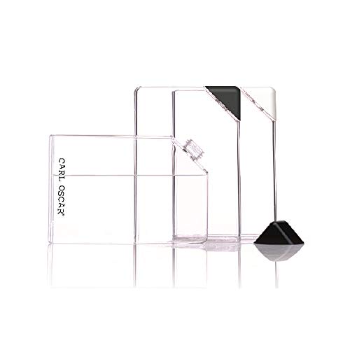 Carl Oscar Botella Plana 0,4 litros Transparente a Prueba de Fugas en Formato de Bolsillo con Cierre en Color Blanco, Guardar, Botella de Agua de 17 x 12 x 3 cm Sport Outdoor Eco-Friendly Travels