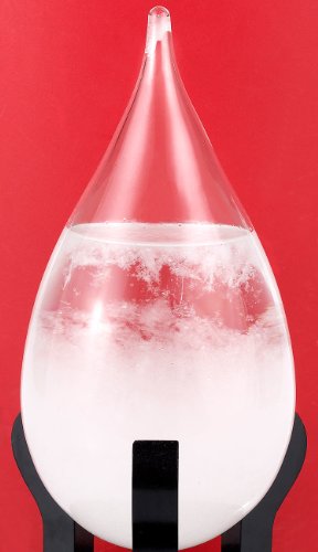 Carlo Milano Weatherglass: Vidrio de tormenta Fitzroy Moderno en Forma de lágrima, 22cm (Vidrio de tormenta a Pronóstico del Tiempo)