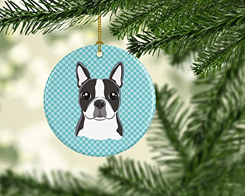 Caroline's Treasures Adorno de cerámica Boston Terrier Azul BB1141CO1