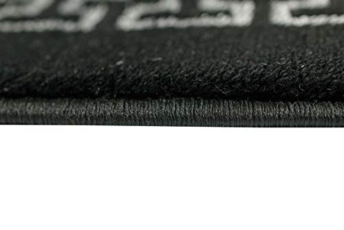 CARPETIA Alfombra mármol Sala de Estar mármol con Borde patrón de meandro Oro Plato Negro Größe 200 x 290 cm