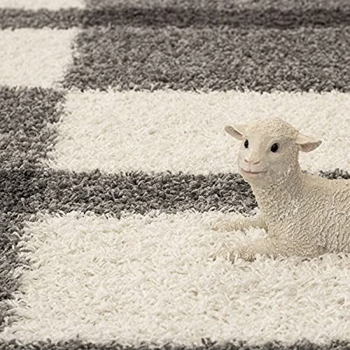 Carpettex Teppich Shaggy, Pelo Largo Salón Alfombra Shaggy 3cm de Altura de Pelo Gris-Blanco-Gris Claro - 240x340 cm