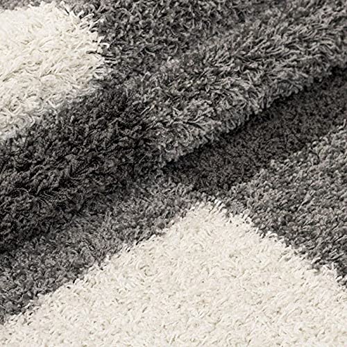 Carpettex Teppich Shaggy, Pelo Largo Salón Alfombra Shaggy 3cm de Altura de Pelo Gris-Blanco-Gris Claro - 240x340 cm