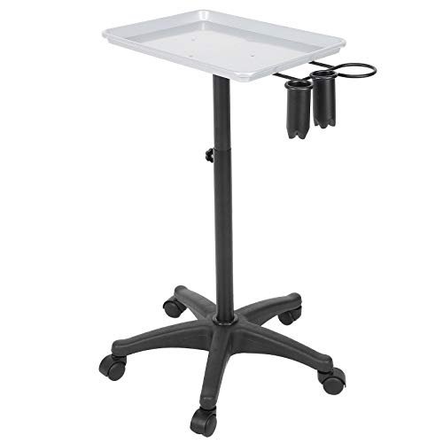 Carrito de peluquería con Ruedas Carrito de Herramientas para peluquería de salón Bandeja de Aluminio Altura Ajustable Carrito de peluquería Bandeja para teñir el Cabello Salón de Belleza SPA