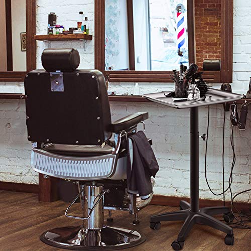 Carritos de trabajo de peluquería, carritos de salón con rueda de desplazamiento, bandeja de instrumentos de salón profesional Carrito de altura ajustable para SPA Tienda de tatuajes Tienda de manicur
