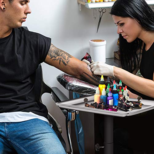 Carritos de trabajo de peluquería, carritos de salón con rueda de desplazamiento, bandeja de instrumentos de salón profesional Carrito de altura ajustable para SPA Tienda de tatuajes Tienda de manicur