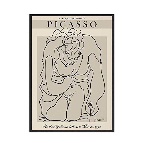 Carteles e impresiones de Picasso Matisse Vintage abstracto chica cuerpo flor pared arte sin marco lienzo decorativo pintura A 30x40cm