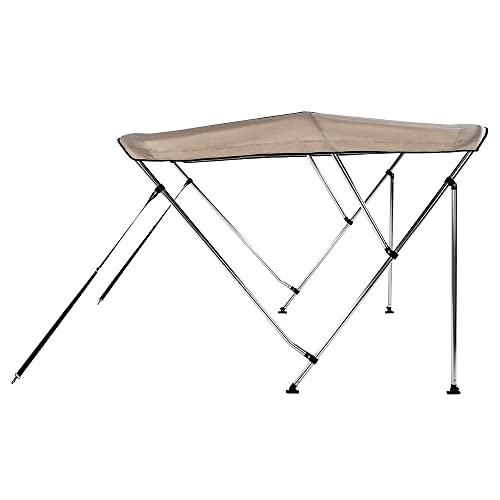 Carvid Marine Toldo Bimini 3 Arcos Aluminio anodizado Marino. Largo 180cm. Adaptable a Todo Tipo de embarcaciones de recreo. Beige 180x180x140