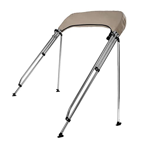 Carvid Marine Toldo Bimini 3 Arcos Aluminio anodizado Marino. Largo 180cm. Adaptable a Todo Tipo de embarcaciones de recreo. Beige 180x180x140