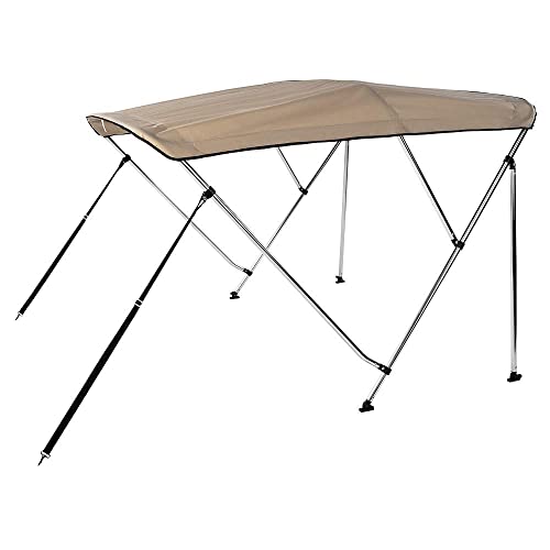 Carvid Marine Toldo Bimini 3 Arcos Aluminio anodizado Marino. Largo 180cm. Adaptable a Todo Tipo de embarcaciones de recreo. Beige 180x180x140