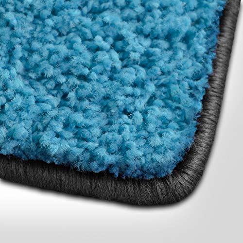 Casa pura alfombrillas Barcelona Protección para escaleras, suave de pelo largo, semicircular, Individual o como conjunto, polipropileno, azul claro, Läufer 100x700 cm