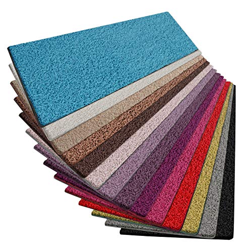 Casa pura alfombrillas Barcelona Protección para escaleras, suave de pelo largo, semicircular, Individual o como conjunto, polipropileno, azul claro, Läufer 100x700 cm