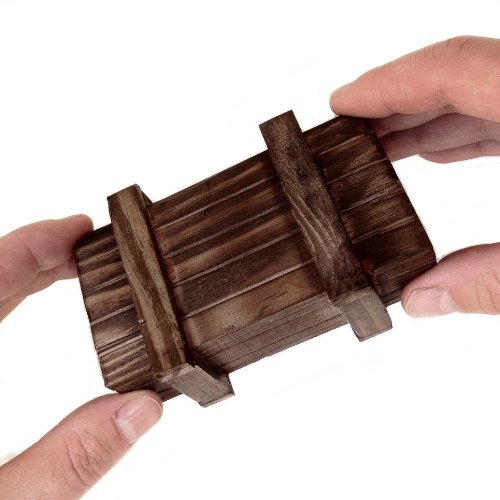 Casa Vivente Caja Regalo Mágica de Madera Oscura El Original Juego de Ingenio Caja Regalo 10,5 cm x 6,5 cm x 4 cm