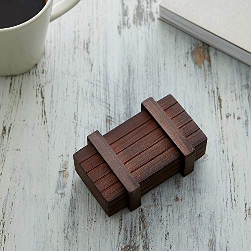 Casa Vivente Caja Regalo Mágica de Madera Oscura El Original Juego de Ingenio Caja Regalo 10,5 cm x 6,5 cm x 4 cm