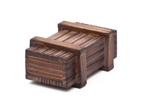 Casa Vivente Caja Regalo Mágica de Madera Oscura El Original Juego de Ingenio Caja Regalo 10,5 cm x 6,5 cm x 4 cm