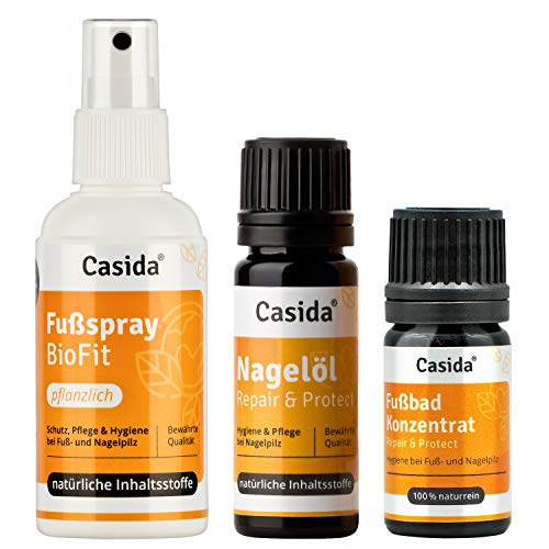 Casida - Kit de Cuidado de Pies Repair & Protect - protección, cuidado e higiene de los pies - vegetal e natural - para prevenir la formación de infecciones fúngicas
