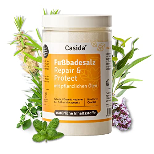 Casida - Sales para Baño de Pies Repair & Protect - para higiene y cuidado en seta uñas y seta pies - con aceites vegetales - la calidad de las farmacias - 375g